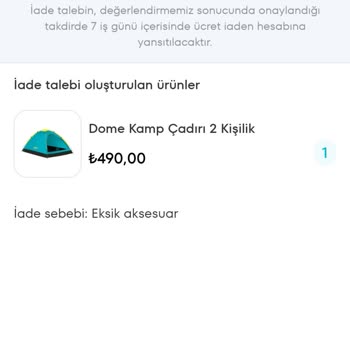 A101 Kapıda'dan Eksik Parçalı Çadır Satışı Ve Yetersiz Destek