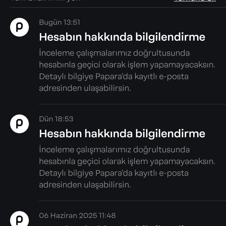 Papara Hesabım 1 Aydır Açılmadı, Mağdurum