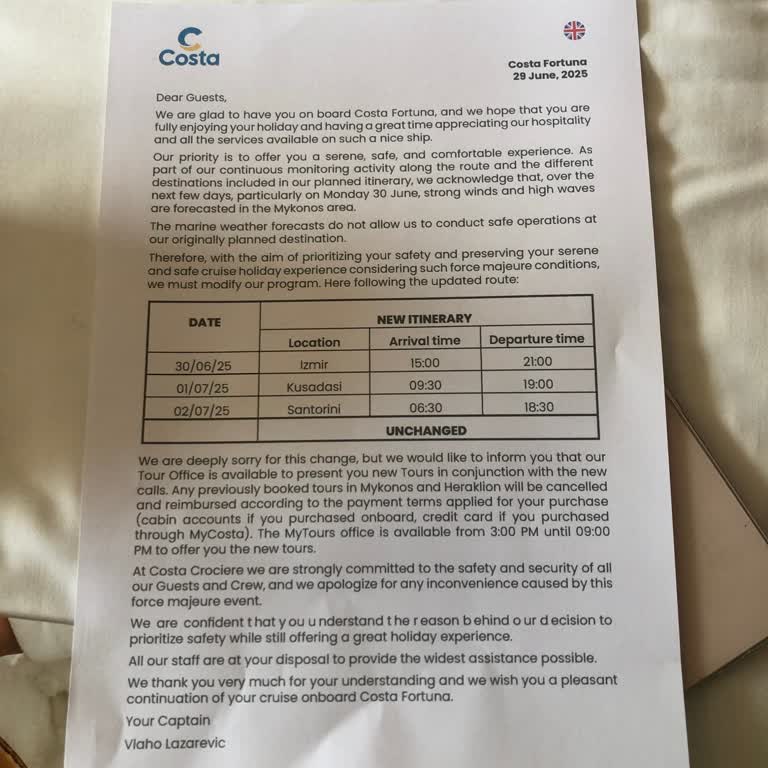 Yunan Adaları Turunda Ani Rota Değişikliği Ve Mağduriyet