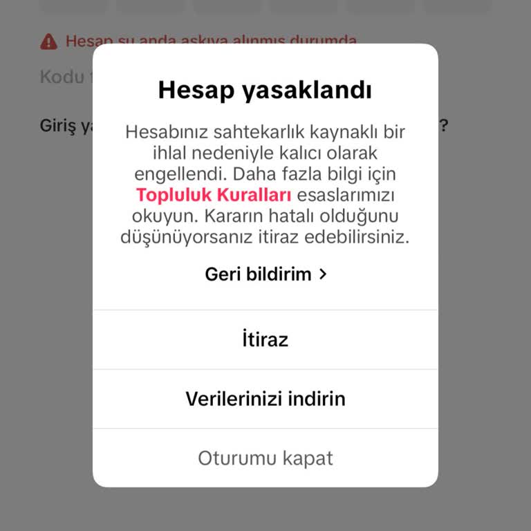 Hesabım Haksız Yere Kalıcı Olarak Kapatıldı