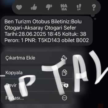 Bilet İptalinde Ücret İadesi Sorunu Ve Koltuk Numarası Değişikliği Mağduriyeti