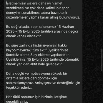 Üyelik Haklarımızı Kısıtlayan Salon Yönetimi: Cumartesi Spor Hakkımızı Geri İstiyoruz