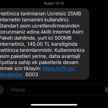 Kullanılmayan İnternet İçin Haksız Aşım Paketi Ve Ücret Talebi