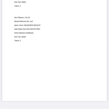 İptal Edilen Siparişin İadesi Yapılmadı, Referans Kodu Ve Dekont Sorunu