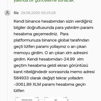 OKX TR Hesabına Aktarılan XLM Coinlerim Hesabıma Geçmedi