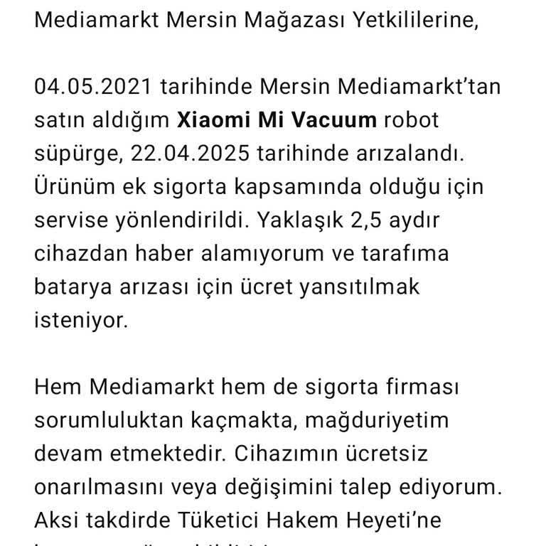 Ek Sigorta Kapsamında Batarya Sorunu Ve Uzayan Servis Süreci Hayal Kırıklığı Yarattı
