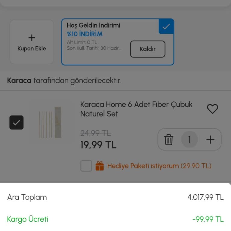 Karaca'da Sepette Uygulanmayan İndirim Ve Kampanya Mağduriyeti