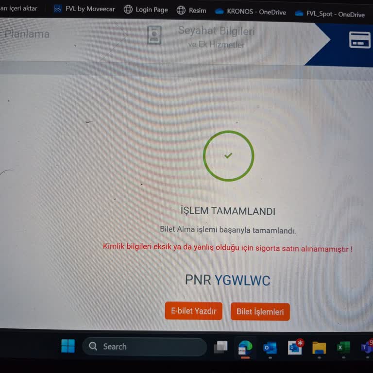 Ödeme Yapıldı, Biletler Sistemde Görünmüyor
