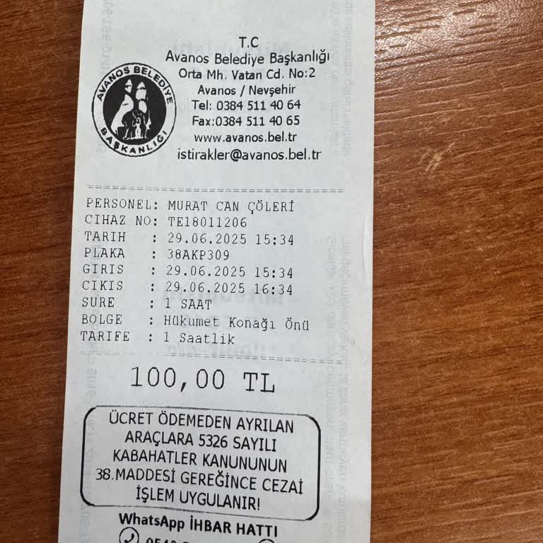 Avanos Belediye Otopark Ücretleri Makul Değil