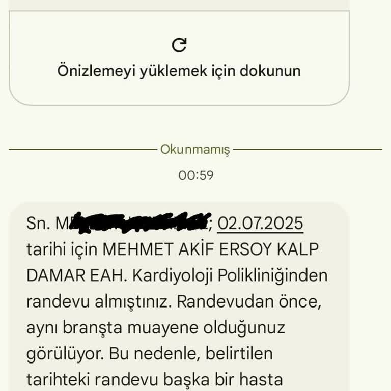Gece Yarısı Gelen Mesajla Randevum Keyfi Şekilde İptal Edildi