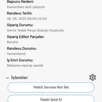 Bilgim Dışında Adıma Beko'dan Ürün Ve Servis İşlemleri Yapılmış
