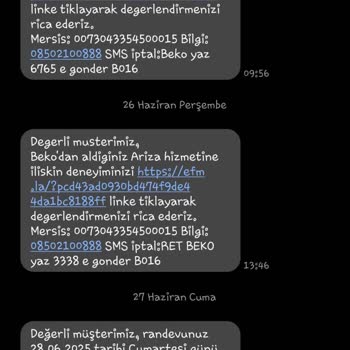 Bilgim Dışında Adıma Beko'dan Ürün Ve Servis İşlemleri Yapılmış