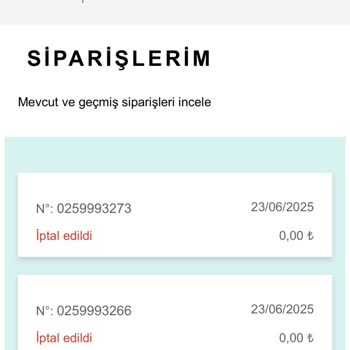 Siparişlerim İptal Edildi, Ürünüm Teslim Edilmedi