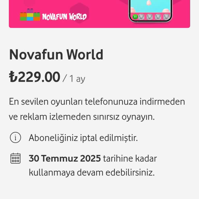 Onayım Olmadan Başlatılan Novafun World Aboneliği Ve Haksız Ücret Yansıtılması
