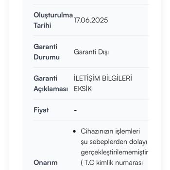 Kaskolu Cihazımın Onarım Sürecinde Bilgi Ve İletişim Eksikliği