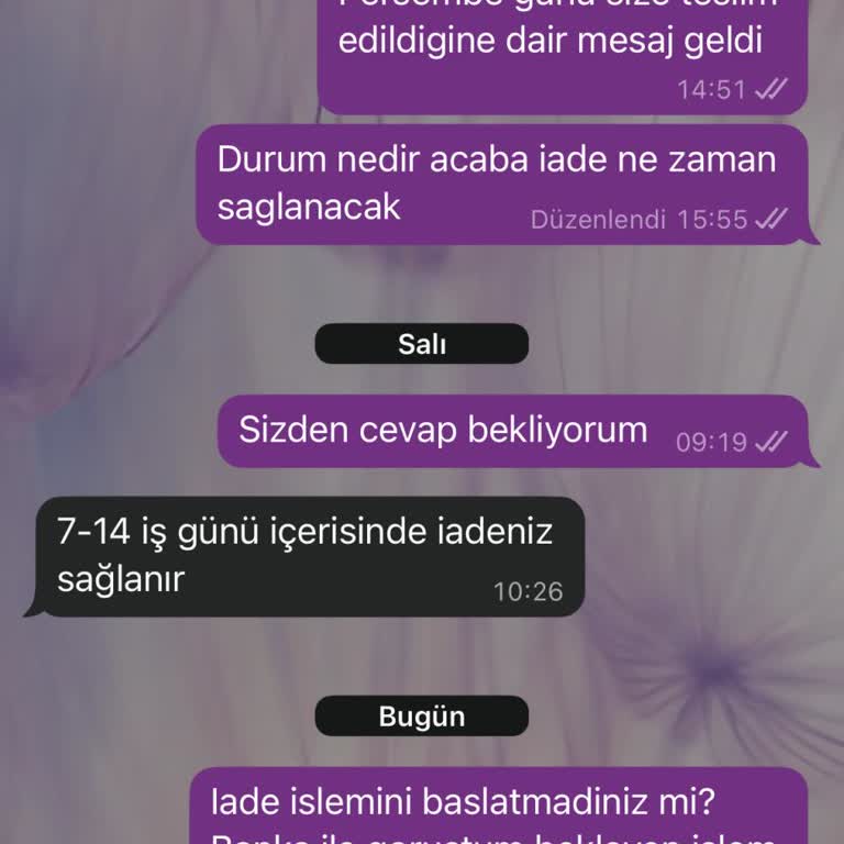 İade Edilen Ürünün Parasını Alamıyorum, Cevap Da Yok!