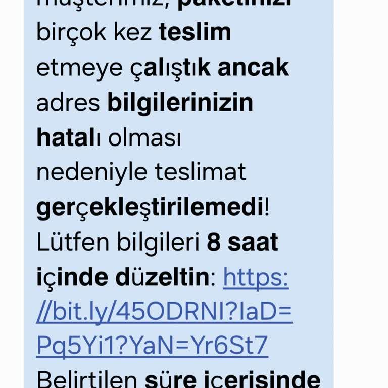 PTT Adıyla Gelen Sahte Mesajda Kişisel Verilerim İzinsiz Kullanıldı