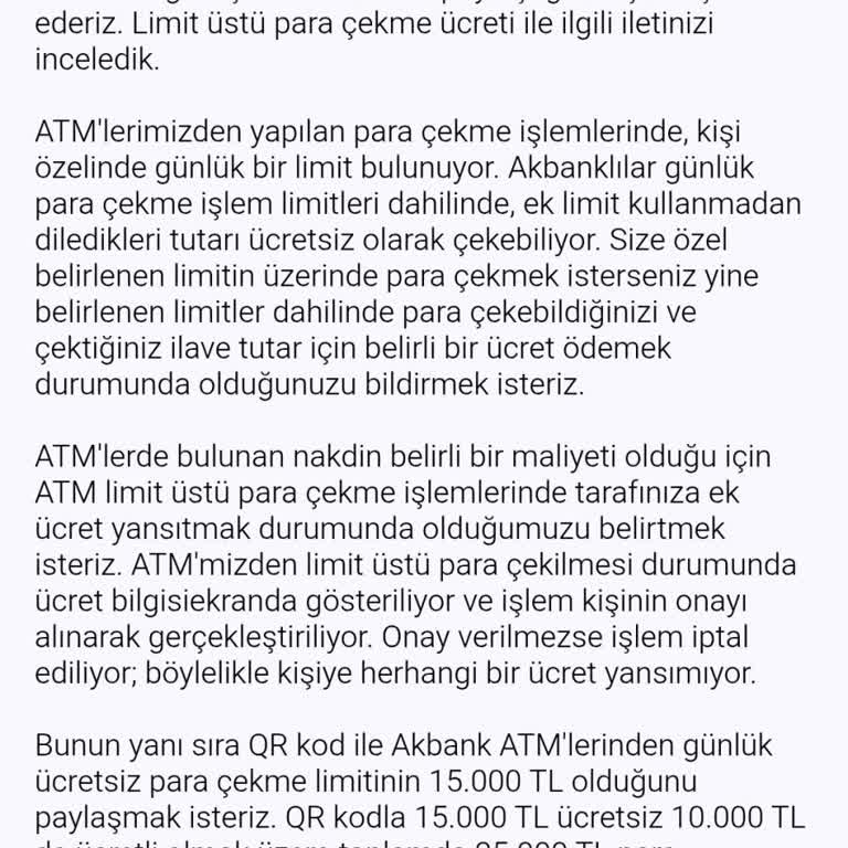 Akbank ATM İşlem Ücreti Bilgisi Olmadan Hesabımdan Para Kesildi