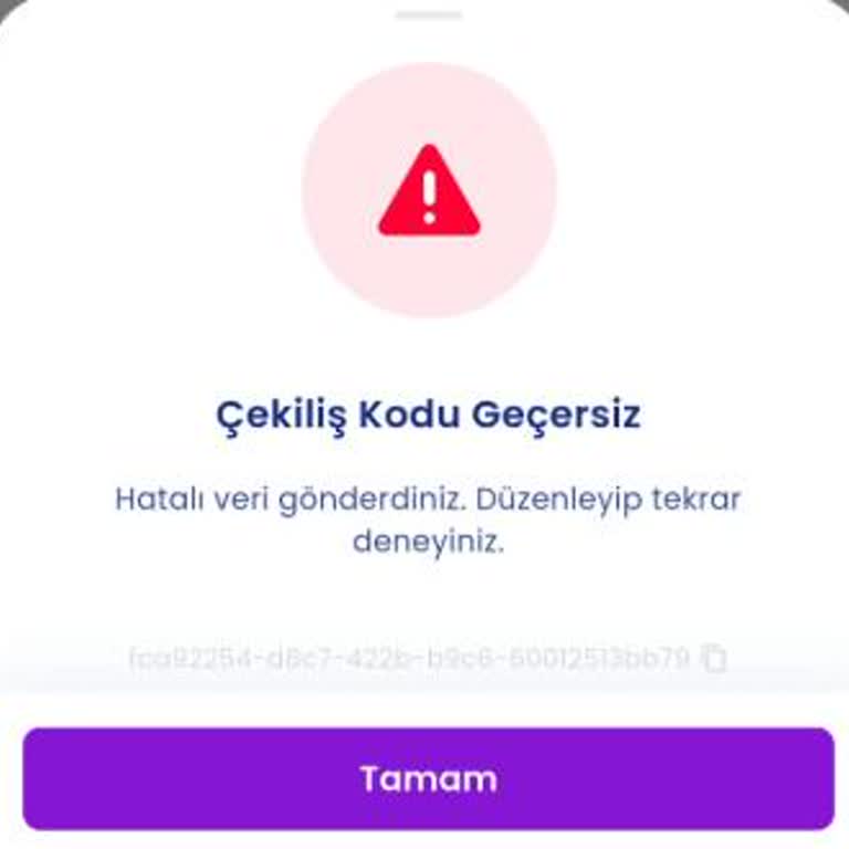 Çekiliş Kodu Geçersiz Hatası Ve Çözüm Bulunamıyor