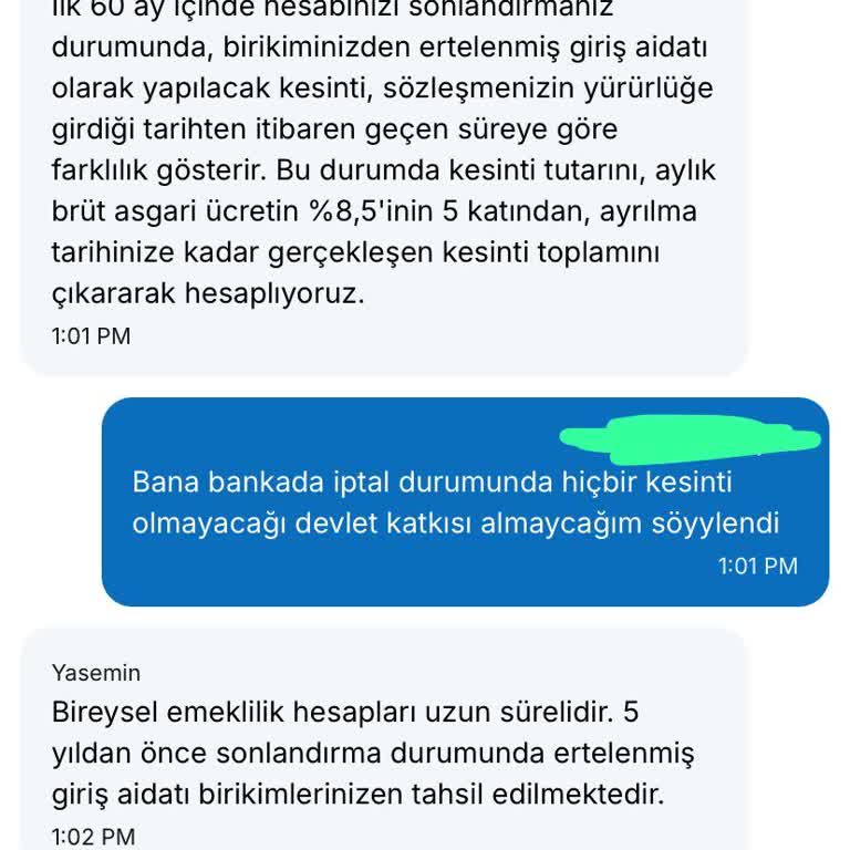 Bireysel Emeklilikten Çıkışta Beklenmeyen Aidat Kesintisi Mağduriyeti