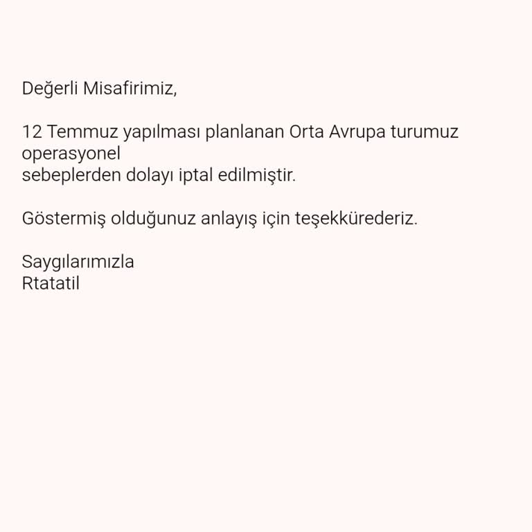 Tur İptal Edildi Paramı Geri Alıp Alamayacağım Belirsiz