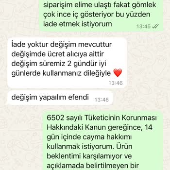 Açıklamaya Uymayan Ürün Ve İade Hakkımın Engellenmesi