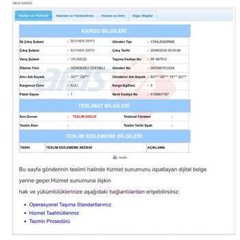 Kargo Teslim Edilmediği Halde Teslim Edilmiş Görünüyor