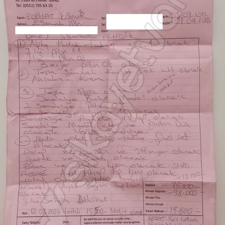 Mobilya Teslimatında Gecikme Ve Eksik Ürünler Nedeniyle Yaşanan Mağduriyet