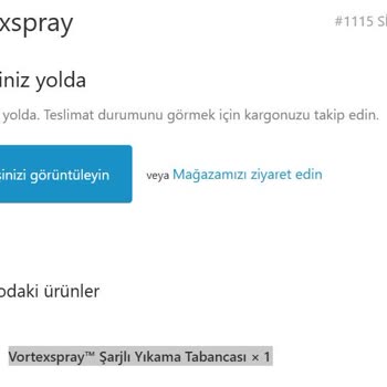 Vortexspray Telefonu Açıp Geri Dönüş Yapmadılar