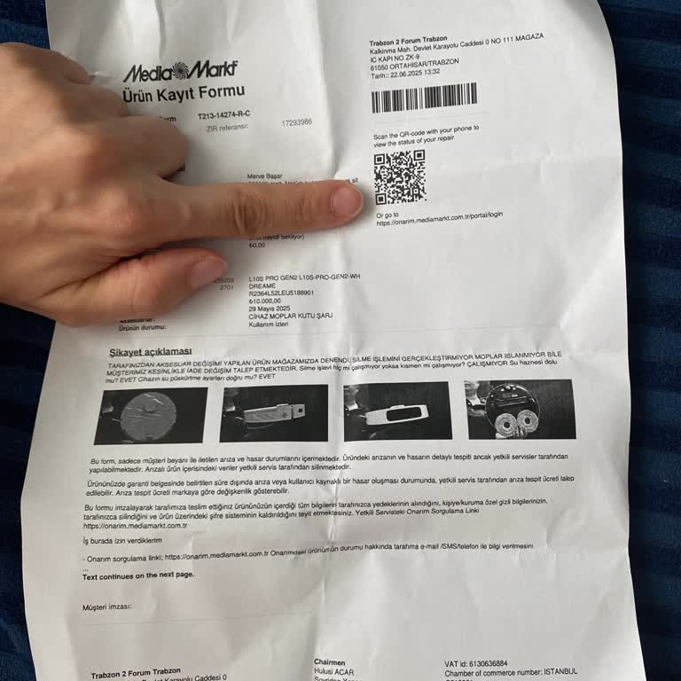 Sıfır Alınan Robot Süpürgede Tekrarlayan Su Akıtma Sorunu Ve Değişim Talebi