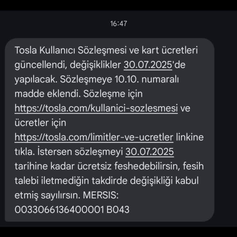 Tosla'dan Habersiz Sözleşme Mesajı Ve İletişim Sorunu