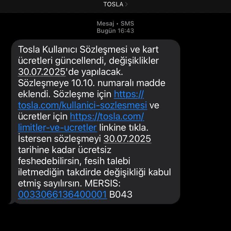 Tosla Kullanıcı Sözleşmesi Hakkında Bilgilendirme Ve Hesap Güvenliği Endişesi