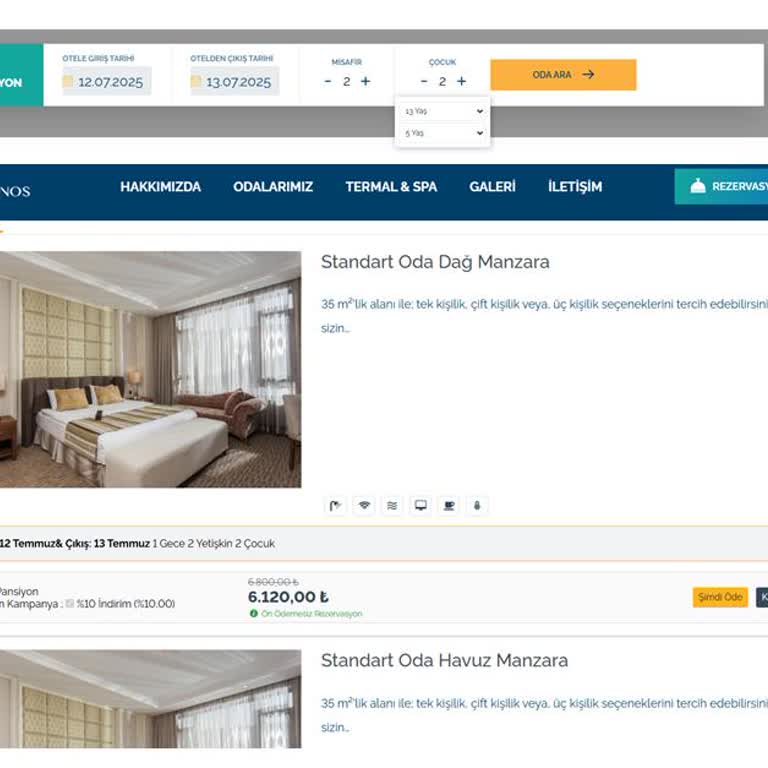 Çocuk Yaş Seçimi Nedeniyle Rezervasyon Yapılamıyor, Fiyatlar Tutarsız