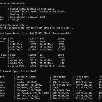 VDS Paketinde Yetersiz NVMe SSD Performansı