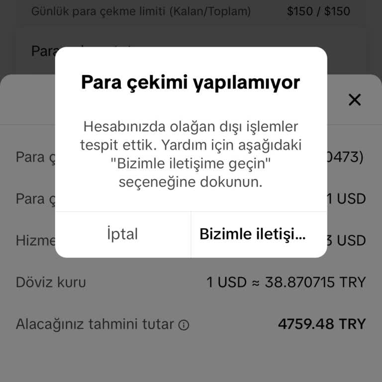TikTok Bakiyemi Çekemiyorum, Destek Bulamıyorum