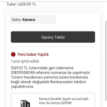 Stokta Olmayan Ürün İçin Sipariş Alınıp İptal Edilmesi Ve Yetersiz Müşteri Hizmeti