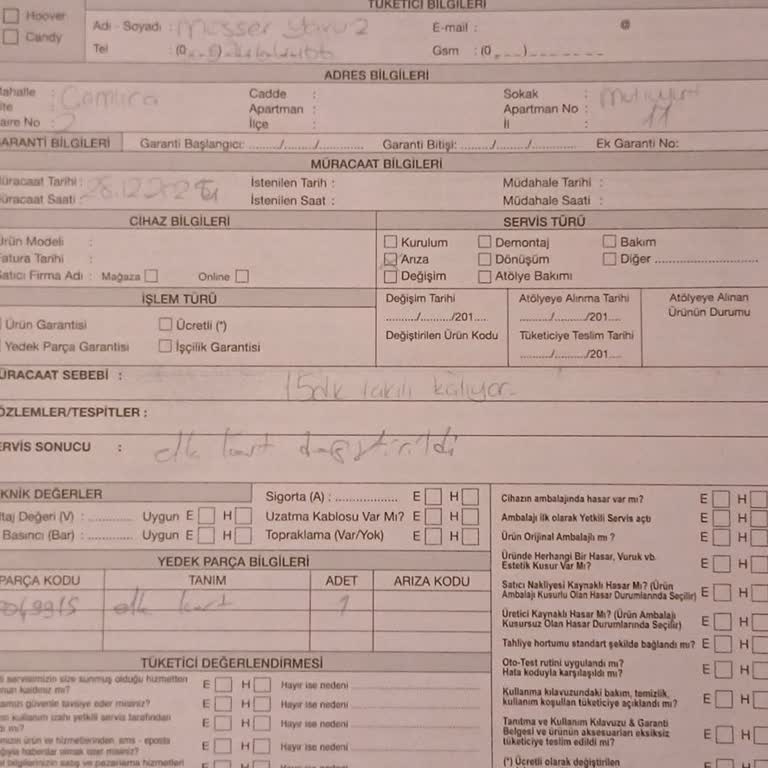 Hoover Kurutma Makinesi Sürekli Arızalanıyor, Değişim Talebim Reddediliyor