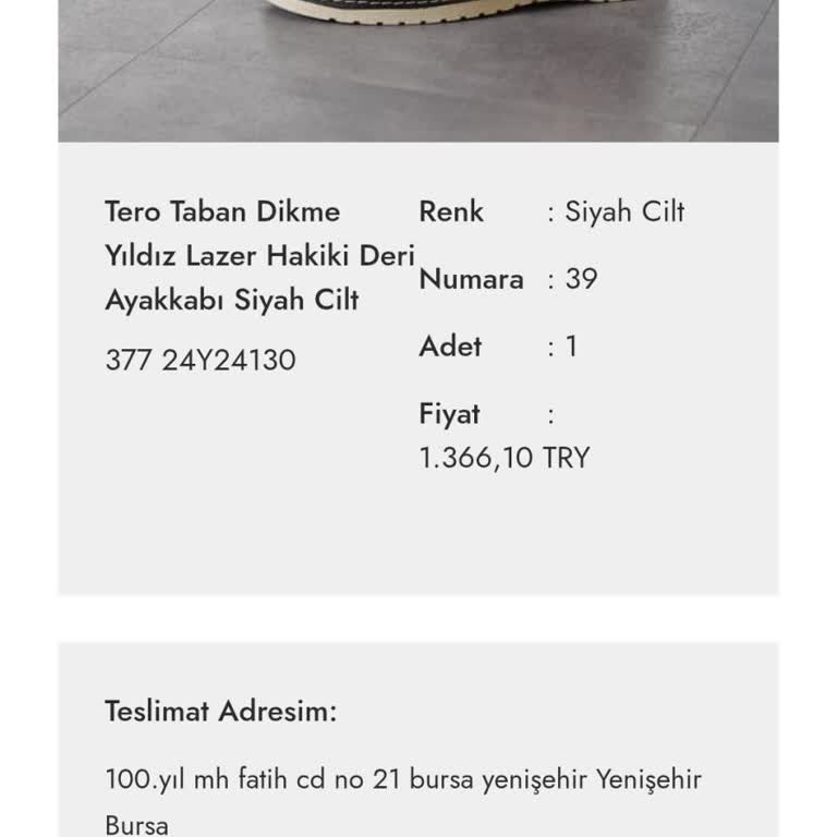 Sipariş Verdiğim Ayakkabı Elime Ulaşmadı Ve İade Yapılmadı