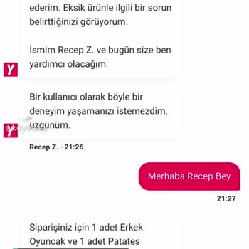 Yemeksepeti Eksik Teslimat Ve Müşteri Hizmetlerinin Yetersizliği!