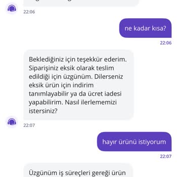 Eksik Ürün Teslimatı Ve Yetersiz Müşteri Hizmeti Deneyimi