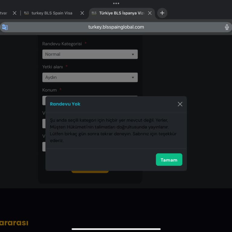 Erasmus Vizesi İçin BLS'den Haftalardır Randevu Alamıyorum