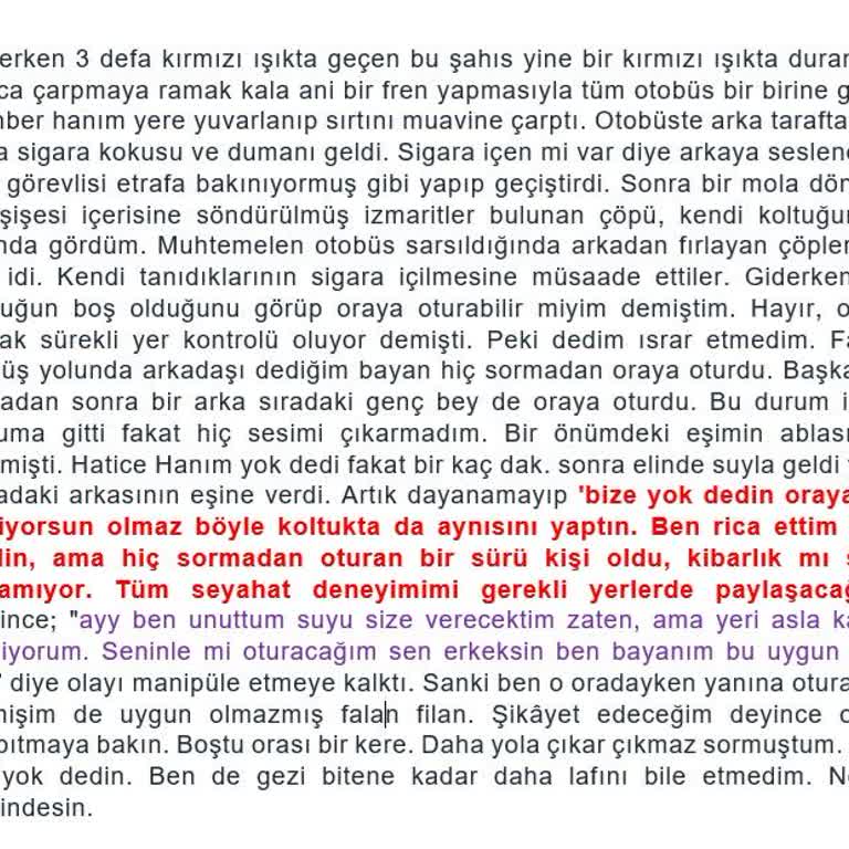Turda Hayal Kırıklığı: Konforsuz Seyahat, İlgisiz Personel Ve Hijyen Sorunları