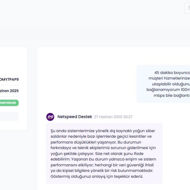 4 Gündür Süren İnternet Kesintisi Ve Müşteri Hizmetlerinden Yanıt Alamama Mağduriyeti