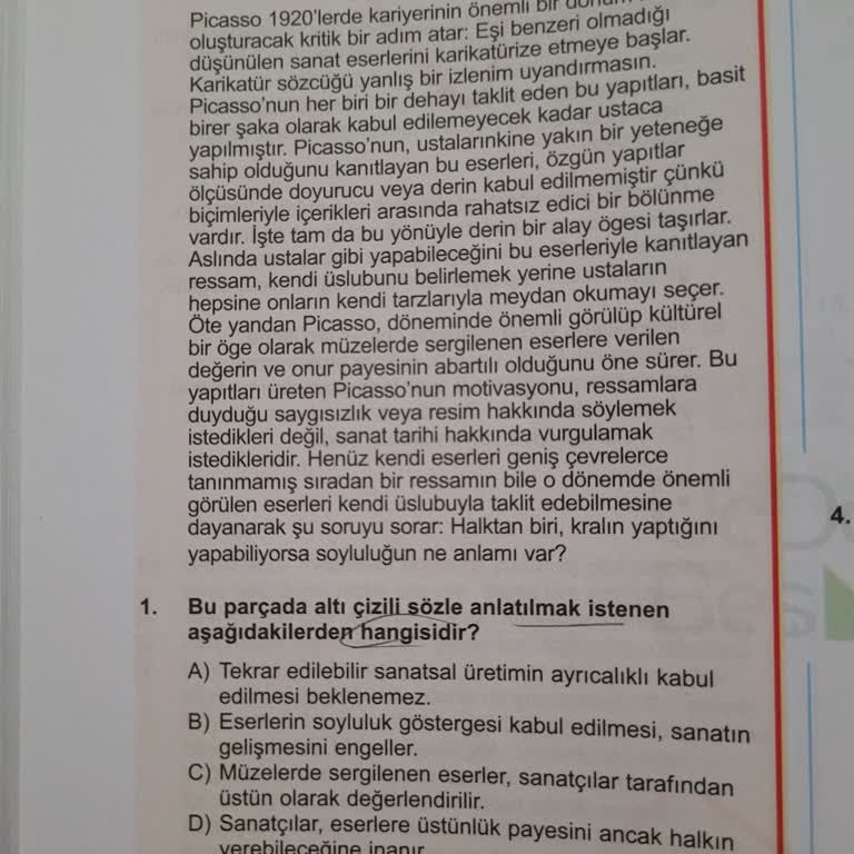 Sıfır Risk Paragraf Kitabında Altı Çizili İfadeler Eksik