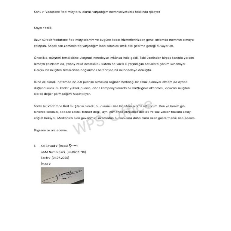 Vodafone Red Müşteri Temsilcisine Ulaşamama Ve Puanların Kullanılamaması Sorunu