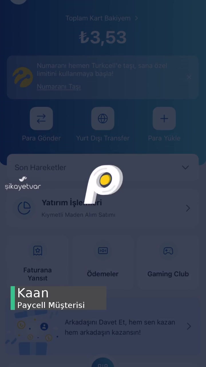 Paycell'e Para Yükleme Sorunu! videonun kapak resmi