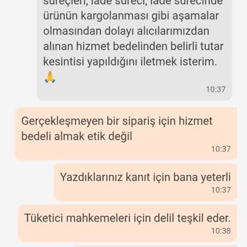Kargo Hasarı Nedeniyle Teslim Alınmayan Üründe Haksız Hizmet Bedeli Kesintisi