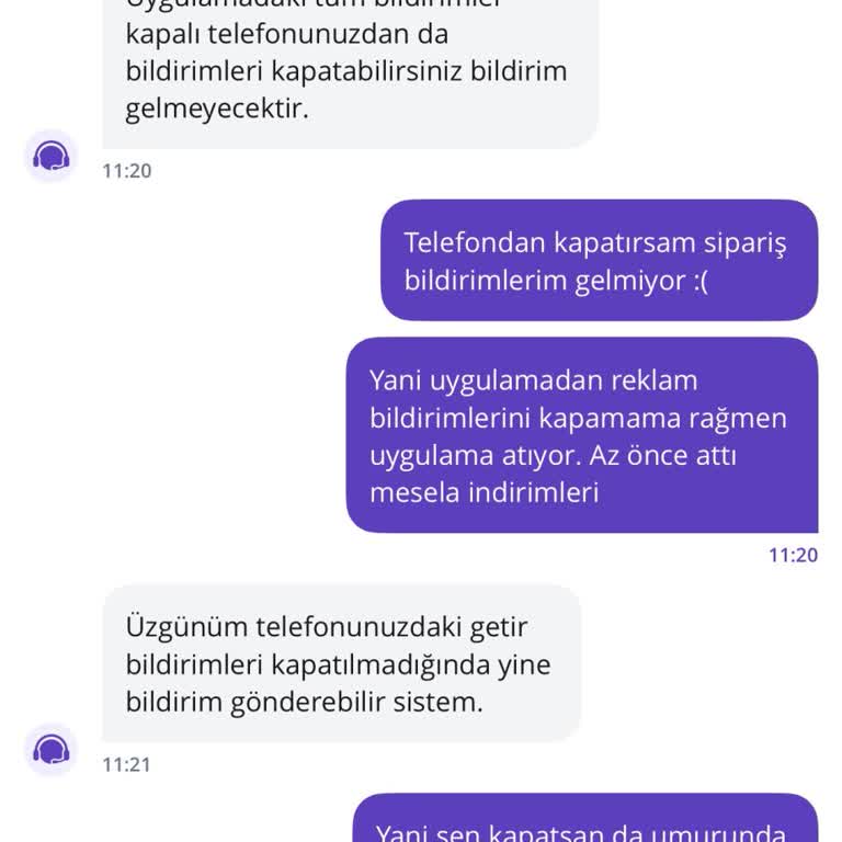 Bildirimleri Kapatmama Rağmen Getirden Sürekli Reklam Bildirimi Alıyorum