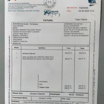 Letgo Üzerinden Satın Alınan Mobil Klima Ve Sahte Fatura Sorunu