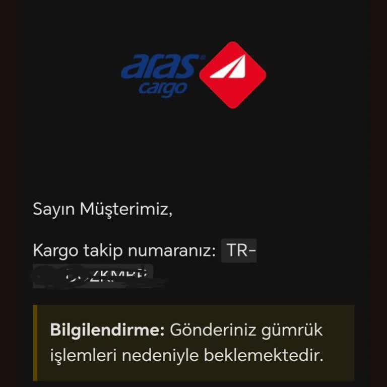 Aras Kargo'dan Takip Edilemeyen Kargo Ve Sürekli Yanıltıcı Mailler